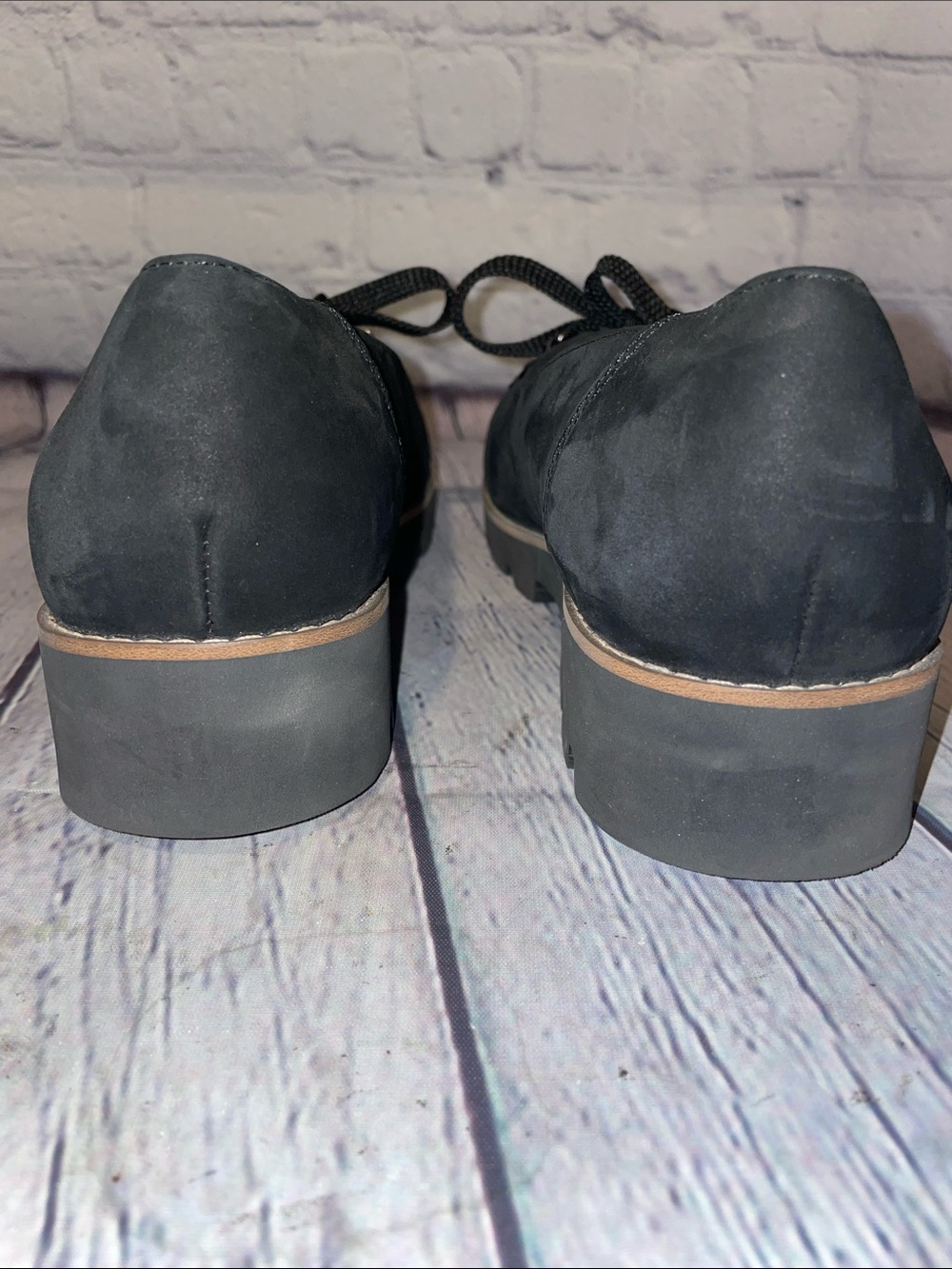Vionic Black Lace-Up Chunky Loafers • Sz 7 - Picture 5 of 10